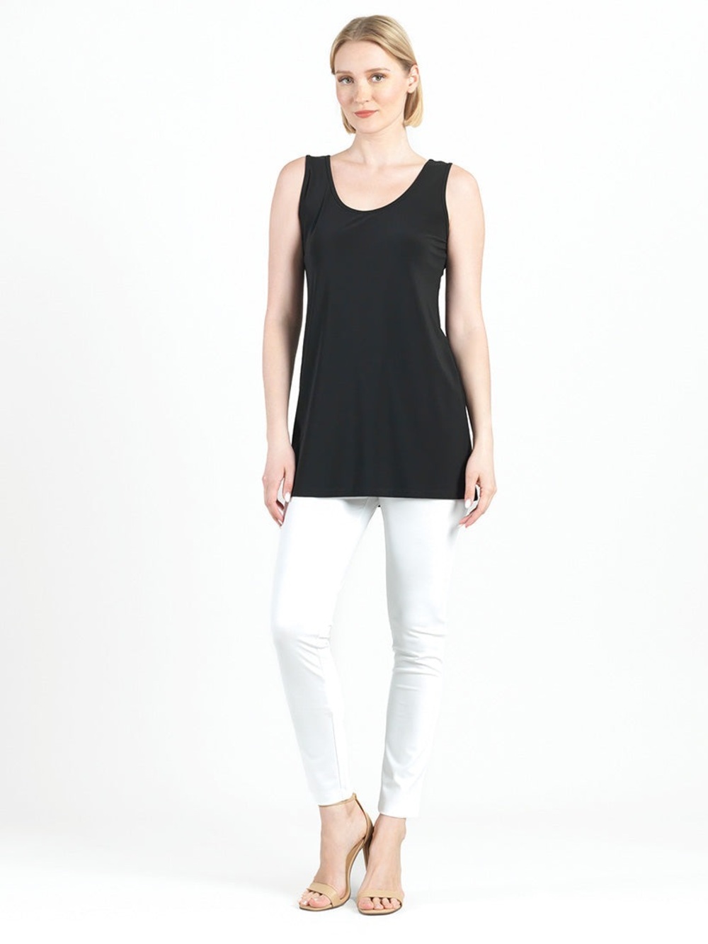 Clara Sun Woo Signature Tunic Length Tank In Black Size Small